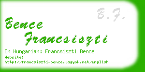 bence francsiszti business card